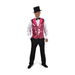 Hombre con chaleco de lentejuelas rosado