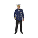 Chaqueta de capitán azul marino para hombre, cruzada con botones y galones dorados