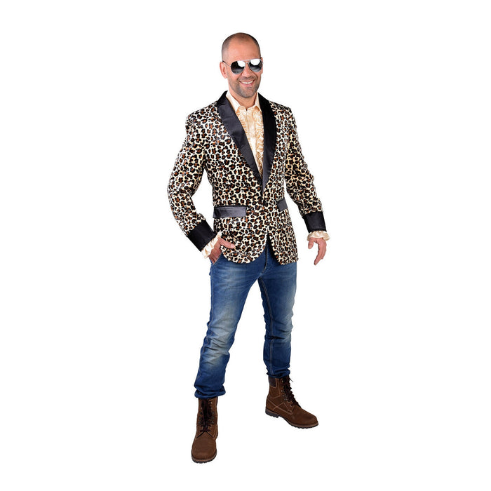 Chaqueta de leopardo para hombre con solapas y puños negros (vista 2)