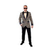 Chaqueta de leopardo para hombre con solapas y puños negros
