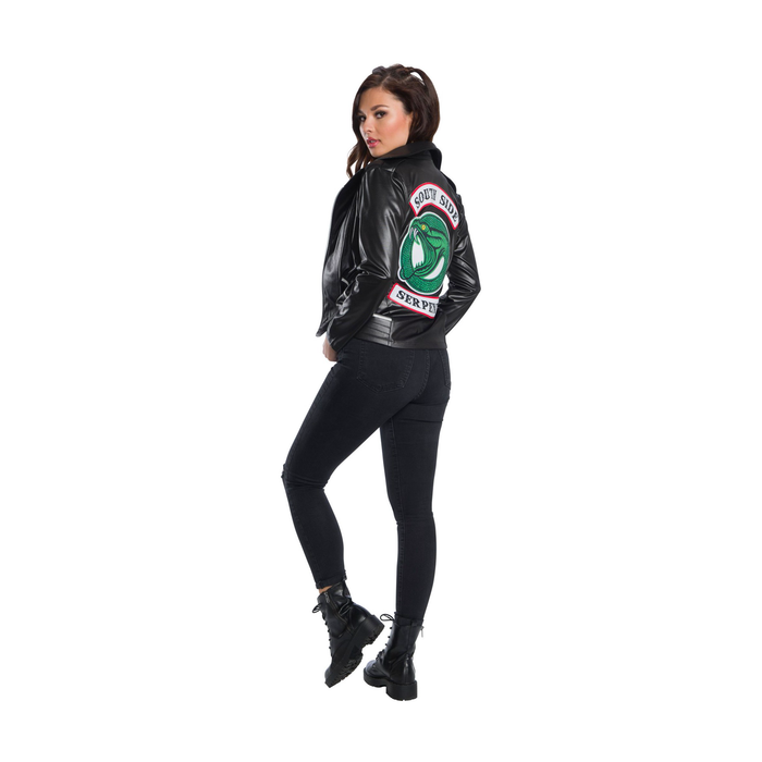 Espalda de la chaqueta de Toni Topaz con parche de los Southside Serpents