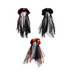 Cintillos de catrina con flores, velo negro y cintas