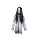 Colgante de Halloween niña fantasma con pelo largo negro y vestido blanco