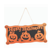 Letrero de fieltro naranjo y negro Happy Halloween con calabazas y cordón para colgar