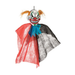 Payaso colgante de terror de 30 cm con pelo naranjo y capa roja y negra