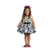 Disfraz de 101 Dálmatas para bebé niña, vestido blanco con manchas negras, falda plateada y cintillo con orejas y rosa roja