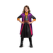 Disfraz de Anna de Frozen para niña, vestido negro con capa morada y cuello naranjo