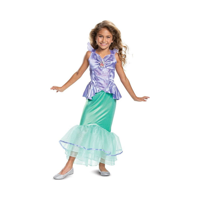 Disfraz de Ariel La Sirenita para niña, vestido morado y verde Classic de Disguise