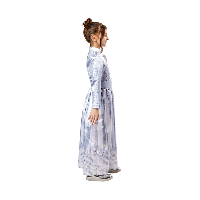 Disfraz de Astrid de Beetlejuice para niña, vestido largo lila plateado, vista lateral