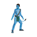 Disfraz de Jake Sully de Avatar para niño, entero azul estampado con cola, bandolera café, taparrabos verde y orejas Na'vi