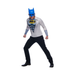 Disfraz de Batman Photoreal para hombre, polera con estampado de camisa abierta y traje de Batman, con máscara azul
