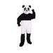 Adulto con botarga de panda de felpa negra y blanca con cabeza completa