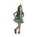 Disfraz de Bruja del Oeste para niña con vestido negro y verde, falda de tutú verde y mini sombrero de bruja