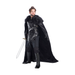 Disfraz de caballero dragón para hombre en negro con capa de cuello de piel, túnica, chaleco y protectores