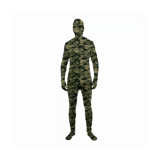Niño con disfraz de segunda piel con estampado de camuflaje