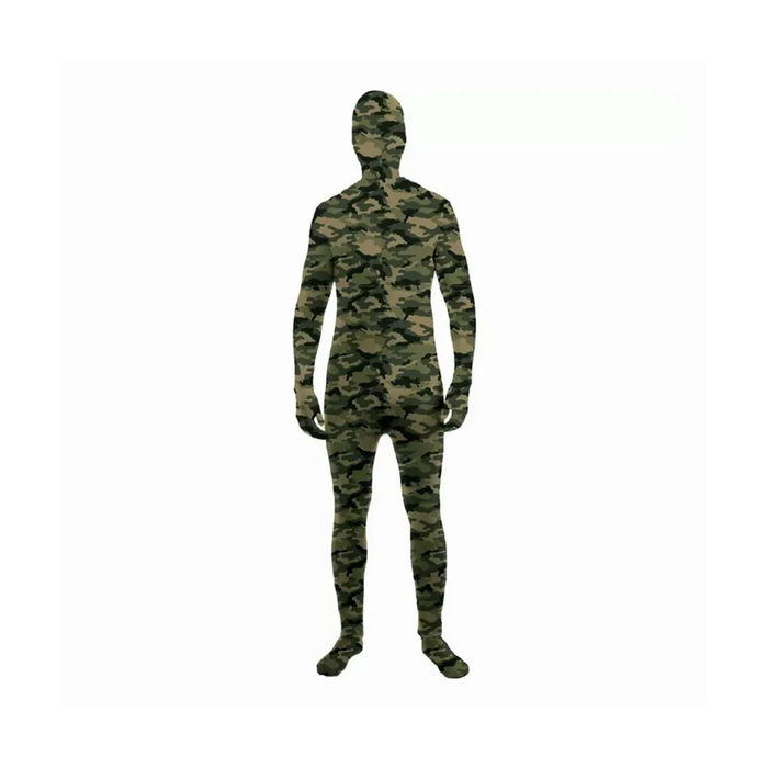 Niño con disfraz de segunda piel con estampado de camuflaje