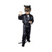 Disfraz de Cat Noir para niño, traje negro brillante con cinturón, cola, antifaz negro y orejitas de gato