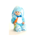 Disfraz de conejito celeste para bebé, enterito de peluche con corbatín, gorro con orejas largas y zanahoria