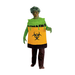 Disfraz de barril amarillo de residuos tóxicos con símbolo de riesgo biológico y baba verde