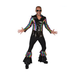 Hombre con traje disco negro con lentejuelas arcoíris