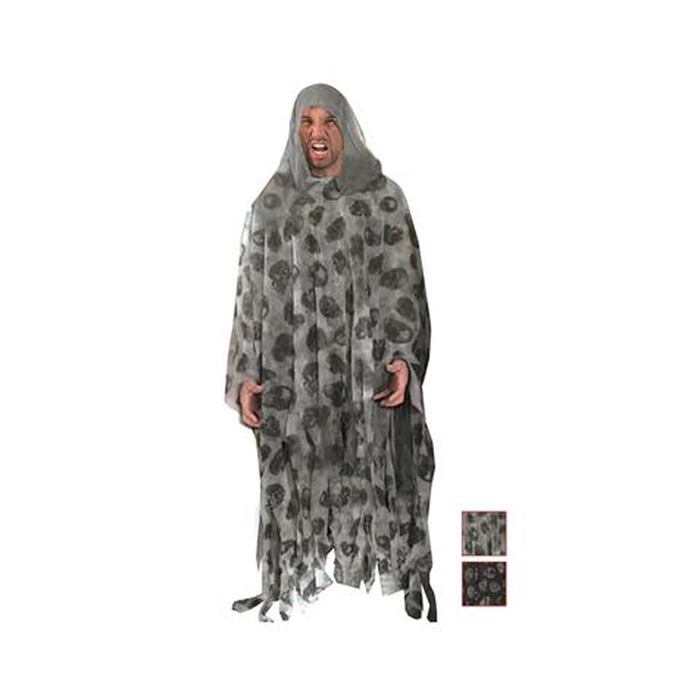 Adulto con disfraz de fantasma de harapos gris