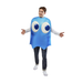 Disfraz de fantasma azul de Pac-Man para adulto, túnica de espuma azul con ojos grandes sobre ropa de calle