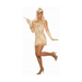 Disfraz de flapper para mujer con vestido corto color champaña con mostacillas