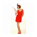 Disfraz flapper rojo de mujer, vestido con flecos estilo años 20