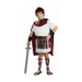 Niño con disfraz de gladiador con capa roja