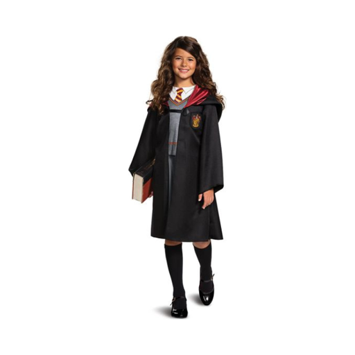 Disfraz de Hermione Granger para niña, túnica negra de Gryffindor con vestido gris incorporado