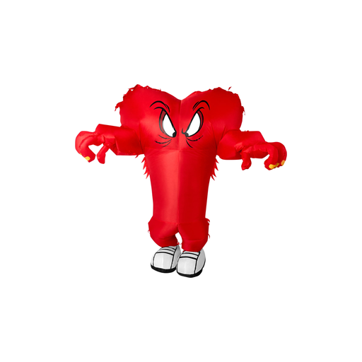 Disfraz inflable de Gossamer, monstruo peludo rojo, para adulto con zapatillas blancas