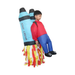 Disfraz inflable infantil mochila cohete celeste Rocket Pack con llamas de tela