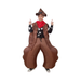Disfraz inflable de vaquero para adulto con pantalón inflable café, chaleco café, sombrero y pañuelo rojo