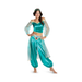 Disfraz de Jazmín de Aladdin para mujer, top y pantalón bombacho turquesa con detalles dorados y cintillo