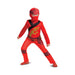 Disfraz de Kai LEGO Ninjago para niño, enterito rojo con dragón dorado y capucha