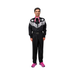 Disfraz de Ken vaquero para adulto con camisa negra con flecos blancos y flores bordadas, pañuelo rosado, cinturón y pantalón negro