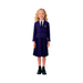 Disfraz de Merlina para niña, uniforme Nevermore a rayas moradas con chaqueta y falda plisada