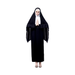 Disfraz de monja para mujer, túnica negra larga con toca negra y blanca