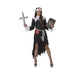 Disfraz de monja zombie para mujer, vestido negro rasgado con toca y cinturón