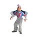 Disfraz de mono alado de El Mago de Oz para niño con enterito gris, chaqueta azul y roja, alas y capucha con sombrero