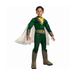 Disfraz de Pedro de Shazam para niño con enterito verde acolchado, rayo amarillo, cinturón dorado y capa blanca