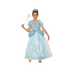 Disfraz de princesa celeste para niña con vestido largo de detalles plateados y mangas abullonadas
