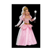Disfraz de princesa rosada para niña con vestido largo, chaqueta de cuello alto y cinturón dorado