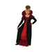 Disfraz de reina vampiresa para niña, vestido largo negro y rojo con cuello alto