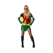 Mujer con disfraz de Robin rojo y verde