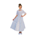 Niña con vestido largo de dama colonial con estampado floral