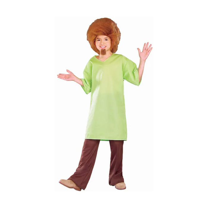 Disfraz de Shaggy de Scooby-Doo para niño con polera verde holgada y pantalón café