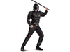 Disfraz de Snake Eyes G.I. Joe para adulto, mono negro con músculos acolchados y máscara tipo casco