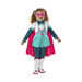 Disfraz de StarBeam para niña con vestido verde agua, capa fucsia y antifaz rosado