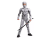Disfraz de Storm Shadow G.I. Joe para niño, mono blanco y gris con músculos acolchados y máscara